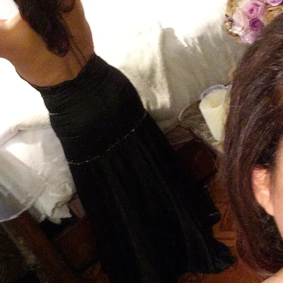 Black sateen long  dress #001 - Picture 4 of 8